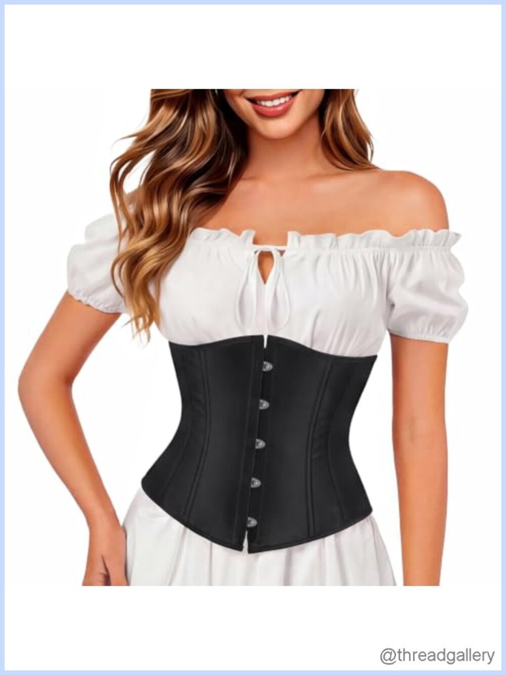 Renaissance Pirate Costume Corset Top Lace Up Back Polyester Spandex